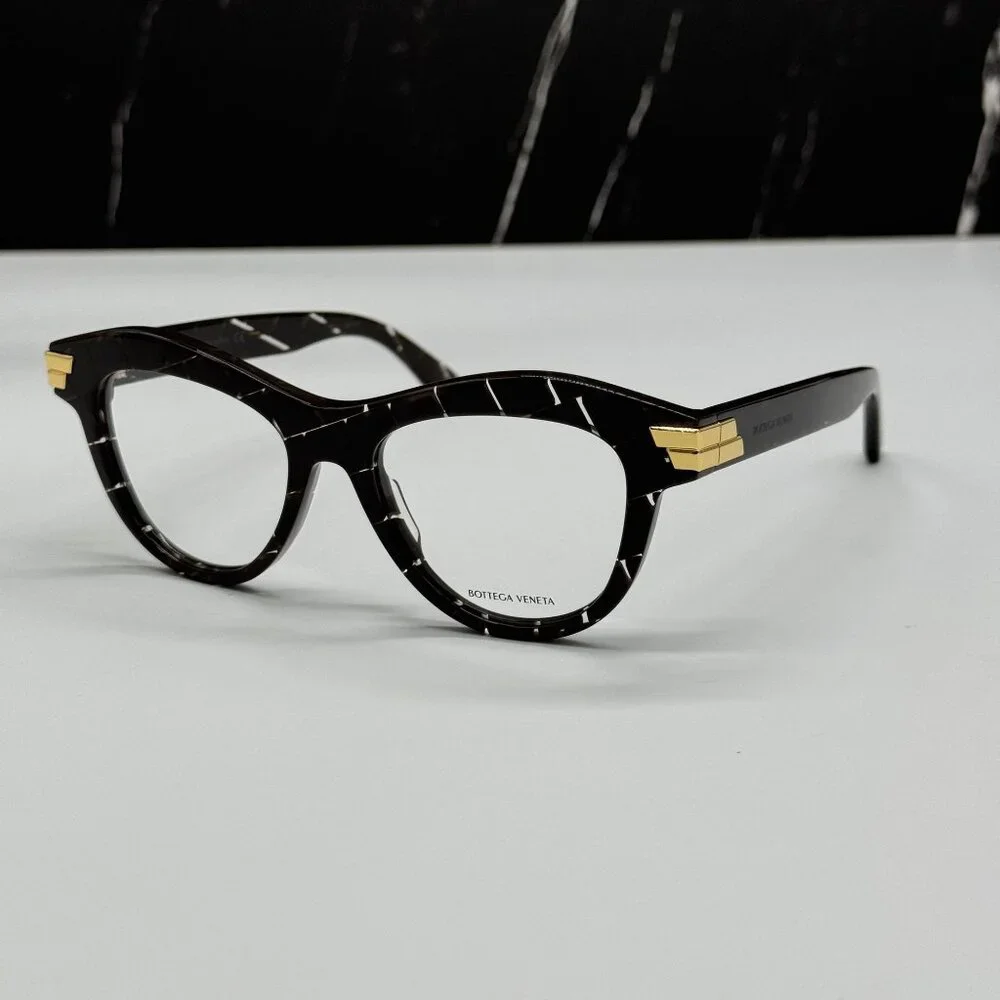 NEW BOTTEGA VENETA BV1105O 003 CAT EYE HAVANA/WHITE WOMEN EYEGLASSES